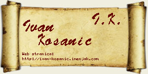 Ivan Kosanić vizit kartica